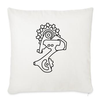 Gear Power - Throw Pillow Cover 17.5” x 17.5” - natural white - Front