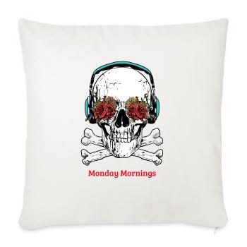Monday Mornings - Throw Pillow Cover 17.5” x 17.5” - natural white - Front