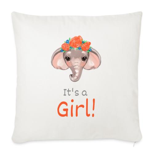 It s a girl - Throw Pillow Cover 17.5” x 17.5”