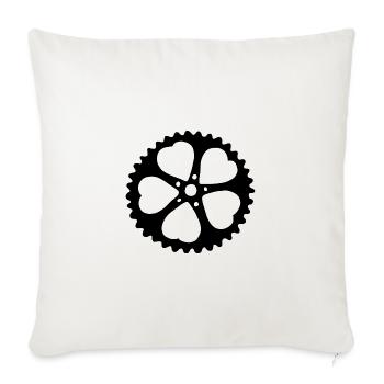 Gear Heart - Throw Pillow Cover 17.5” x 17.5” - natural white - Front
