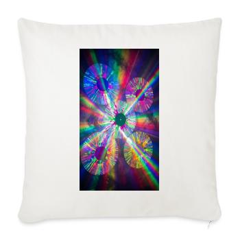 Prismatic CD Burst - Throw Pillow Cover 17.5” x 17.5” - natural white - Front
