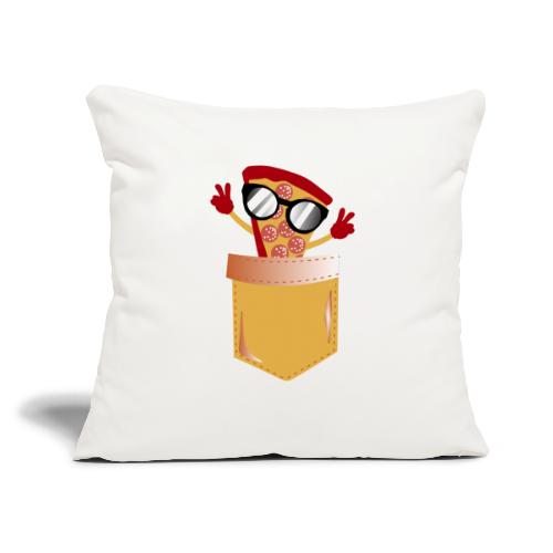 Pizza Lover pocket - Throw Pillow Cover 17.5” x 17.5”