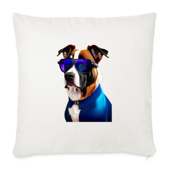 Dog Print - Throw Pillow Cover 17.5” x 17.5” - natural white - Front