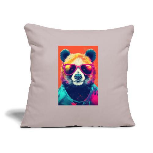 Panda in Pink Sunglasses - Throw Pillow Cover 17.5” x 17.5”