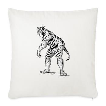 Tiger - Throw Pillow Cover 17.5” x 17.5” - natural white - Front