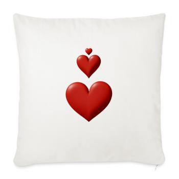 loving heart - Throw Pillow Cover 17.5” x 17.5” - natural white - Front