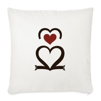 Loving heart - Throw Pillow Cover 17.5” x 17.5” - natural white - Front