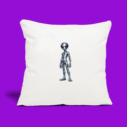 Silver Alien - Throw Pillow Cover 17.5” x 17.5”