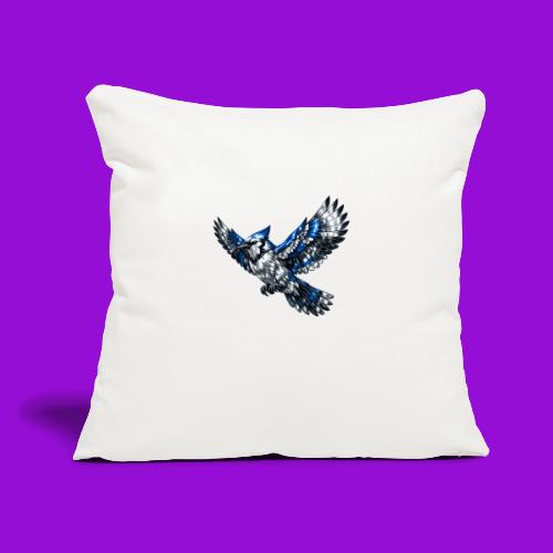 Silver Blue Jay in Flight - Throw Pillow Cover 17.5” x 17.5”