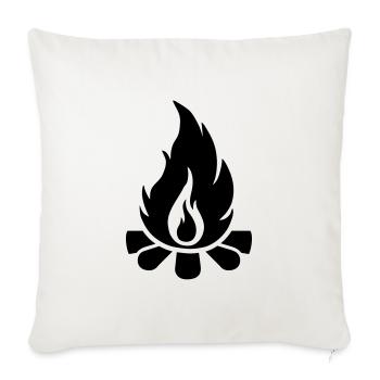Camping - Throw Pillow Cover 17.5” x 17.5” - natural white - Front