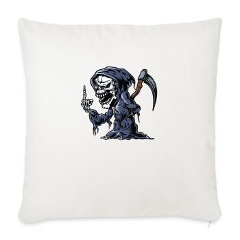 skeleton fuck you - Throw Pillow Cover 17.5” x 17.5” - natural white - Front