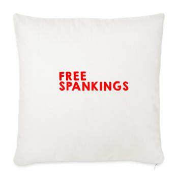 Free Spankings 4 - Throw Pillow Cover 17.5” x 17.5” - natural white - Front