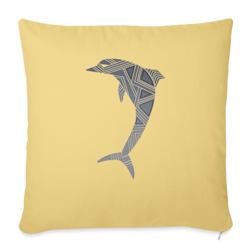 dolphin art deco - Throw Pillow Cover 17.5” x 17.5”
