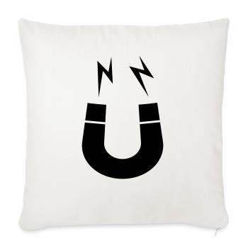 Symbol magnet logo lightning - Throw Pillow Cover 17.5” x 17.5” - natural white - Front
