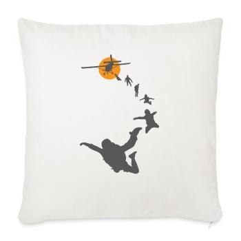 Skydiving Free Fall Parachute - Throw Pillow Cover 17.5” x 17.5” - natural white - Front