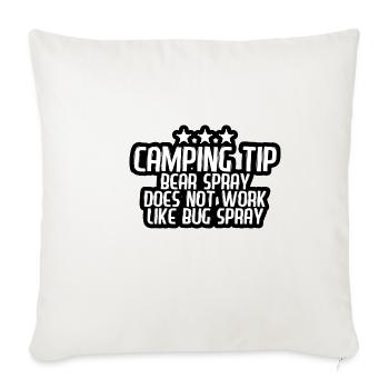 Bear Spray Does Not Work Like Bug Spray - Throw Pillow Cover 17.5” x 17.5” - natural white - Front