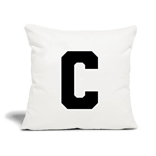Varsity Letter C Collegiate Monogram - Throw Pillow Cover 17.5” x 17.5”