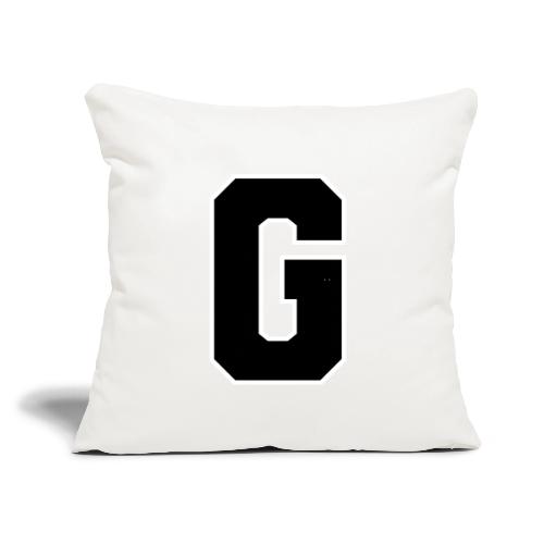 Varsity Letter G Collegiate Alphabet Art - Throw Pillow Cover 17.5” x 17.5”