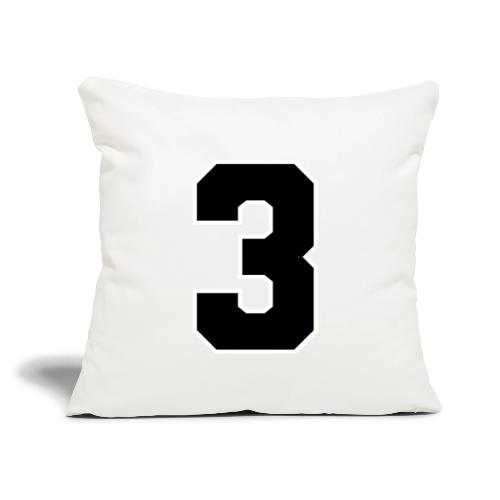 Varsity Number 3 Athletic Font - Throw Pillow Cover 17.5” x 17.5”