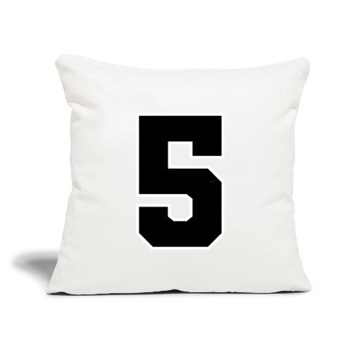 Varsity Number 5 Athletic Design - Throw Pillow Cover 17.5” x 17.5”