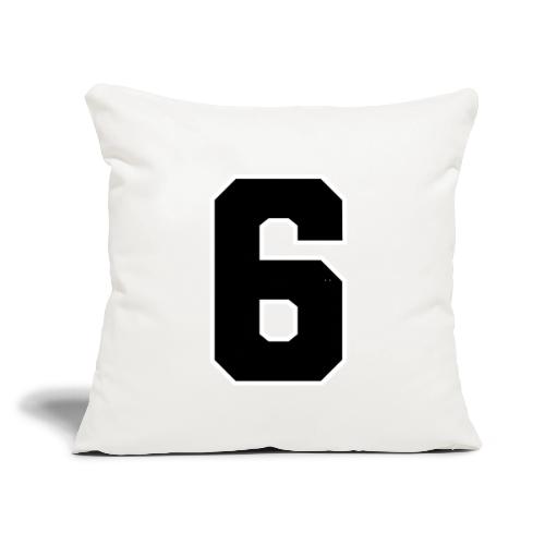 Varsity Number 6 Sports Font - Throw Pillow Cover 17.5” x 17.5”
