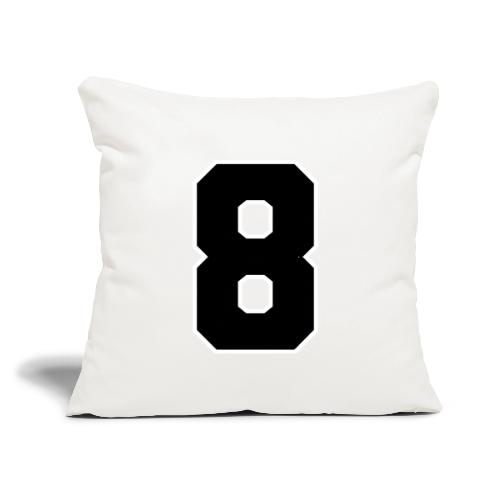 Varsity Number 8 College Style - Throw Pillow Cover 17.5” x 17.5”
