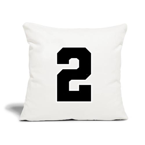Varsity Number 2 Sports Design - Throw Pillow Cover 17.5” x 17.5”
