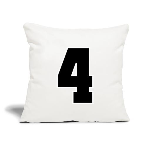 Varsity Number 4 College Style - Throw Pillow Cover 17.5” x 17.5”