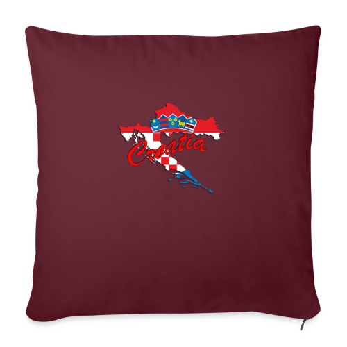 Croatia Football Team Colours T-Shirt Treasure Des - Throw Pillow Cover 17.5” x 17.5”