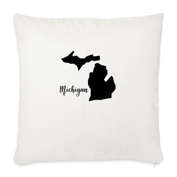 Michigan - Throw Pillow Cover 17.5” x 17.5” - natural white - Front