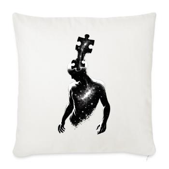 Cosmic Silhouette Nebula - Throw Pillow Cover 17.5” x 17.5” - natural white - Front
