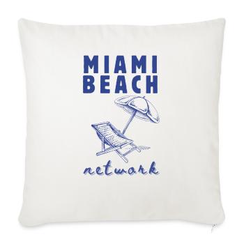 Miami Beach Network - Throw Pillow Cover 17.5” x 17.5” - natural white - Front