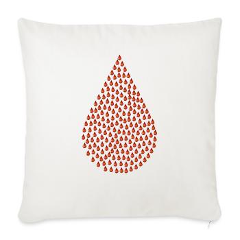 Blood Drop Fractal Type II No BG - Throw Pillow Cover 17.5” x 17.5” - natural white - Front