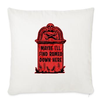 Romeo Gothic Bones Skeleton Roses Death Grave - Throw Pillow Cover 17.5” x 17.5” - natural white - Front