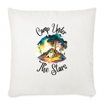 Camp Under The Stars - Throw Pillow Cover 17.5” x 17.5” - natural white - Front