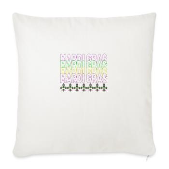 Coloful Mardi Gras Gift - Throw Pillow Cover 17.5” x 17.5” - natural white - Front