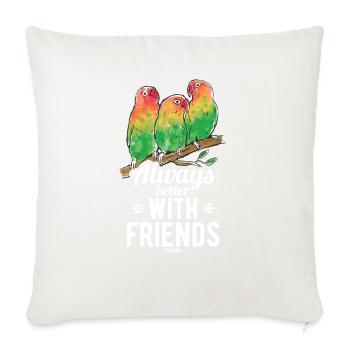 Zoo Bird Park spring - Throw Pillow Cover 17.5” x 17.5” - natural white - Front