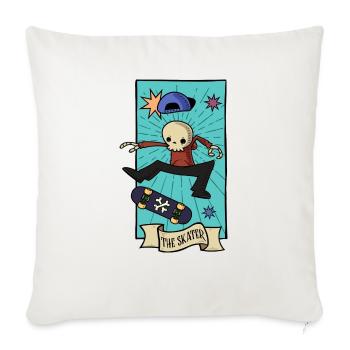 Tarot Skate - Throw Pillow Cover 17.5” x 17.5” - natural white - Front