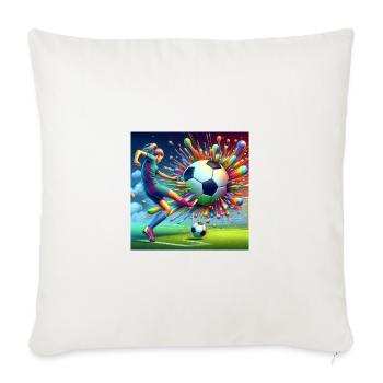 Vivid Soccer Burst - Throw Pillow Cover 17.5” x 17.5” - natural white - Front