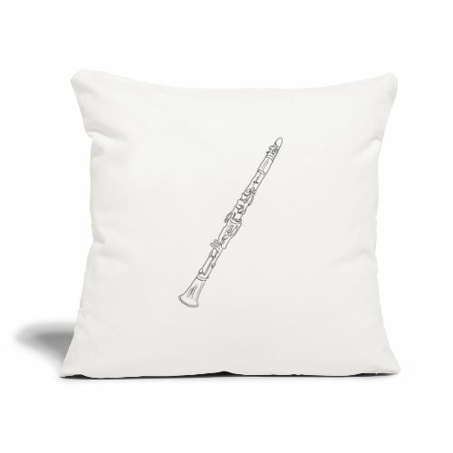 Clarinet · black rotate - Throw Pillow Cover 17.5” x 17.5”