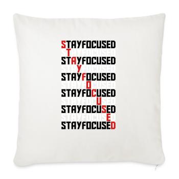stay focused focused text attentive cool symbol de - Throw Pillow Cover 17.5” x 17.5” - natural white - Front