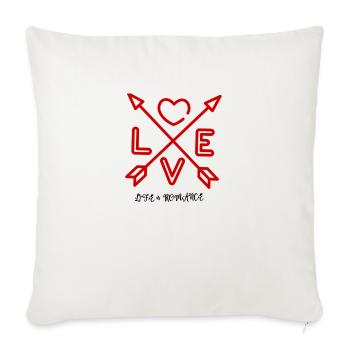 Love with arrow symbol in t shirt logo design - Throw Pillow Cover 17.5” x 17.5” - natural white - Front