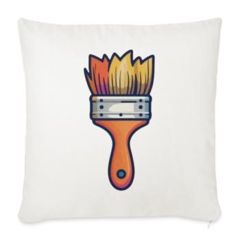 Vivid Brushstroke Pop Art - Throw Pillow Cover 17.5” x 17.5” - natural white - Front