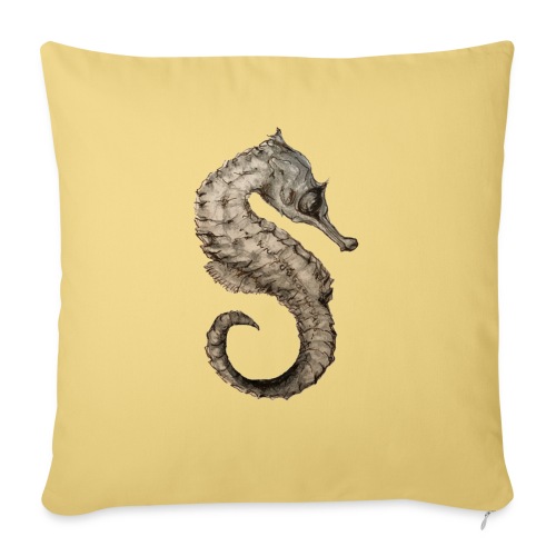 seahorse sea horse - Throw Pillow Cover 17.5” x 17.5”
