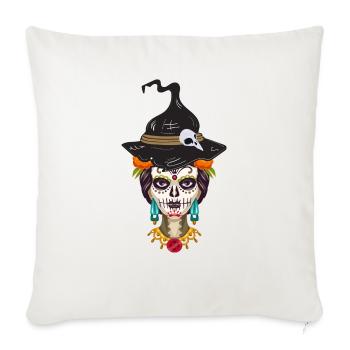 The halloween witch - Throw Pillow Cover 17.5” x 17.5” - natural white - Front