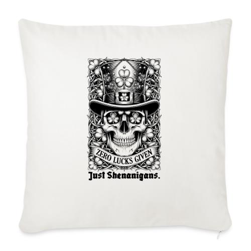 Salty Shamrock Skull T-Shirt - Throw Pillow Cover 17.5” x 17.5”