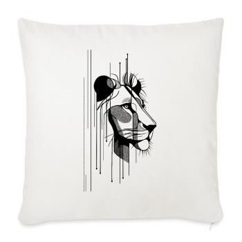 Modern lion portrait - Throw Pillow Cover 17.5” x 17.5” - natural white - Front