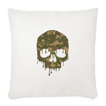 Vintage Hunting Camo Skull Design - Classic Camo - Throw Pillow Cover 17.5” x 17.5” - natural white - Front