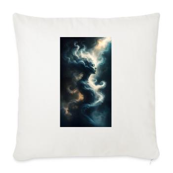 Cosmic Dreams - Ethereal Woman Merging with Celest - Throw Pillow Cover 17.5” x 17.5” - natural white - Front