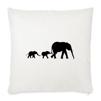 elephant family, elephants - Throw Pillow Cover 17.5” x 17.5” - natural white - Front